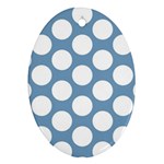 Blue Polkadot Oval Ornament (Two Sides)