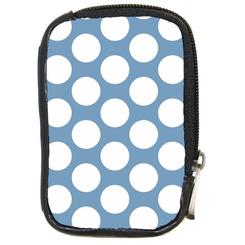 Blue Polkadot Compact Camera Leather Case from UrbanLoad.com Front