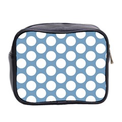 Blue Polkadot Mini Travel Toiletry Bag (Two Sides) from UrbanLoad.com Back