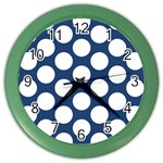 Dark Blue Polkadot Wall Clock (Color)