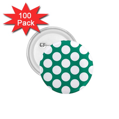 Emerald Green Polkadot 1.75  Button (100 pack) from UrbanLoad.com Front