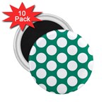 Emerald Green Polkadot 2.25  Button Magnet (10 pack)