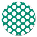 Emerald Green Polkadot Magnet 5  (Round)