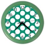 Emerald Green Polkadot Wall Clock (Color)