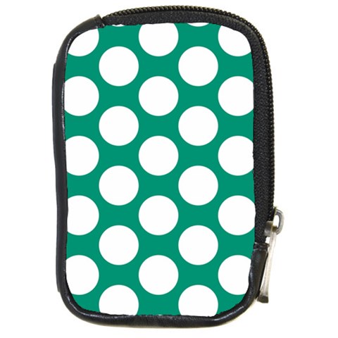 Emerald Green Polkadot Compact Camera Leather Case from UrbanLoad.com Front