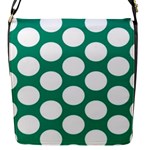 Emerald Green Polkadot Flap Closure Messenger Bag (Small)