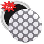Grey Polkadot 3  Button Magnet (10 pack)