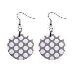 Grey Polkadot Mini Button Earrings