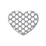 Grey Polkadot Drink Coasters (Heart)