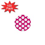 Pink Polkadot 1  Mini Button (100 pack)