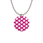 Pink Polkadot Button Necklace