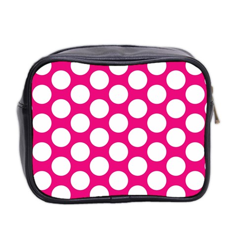 Pink Polkadot Mini Travel Toiletry Bag (Two Sides) from UrbanLoad.com Back