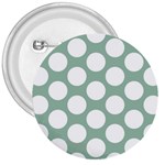 Jade Green Polkadot 3  Button