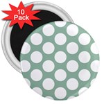 Jade Green Polkadot 3  Button Magnet (10 pack)