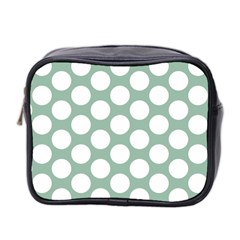 Jade Green Polkadot Mini Travel Toiletry Bag (Two Sides) from UrbanLoad.com Front