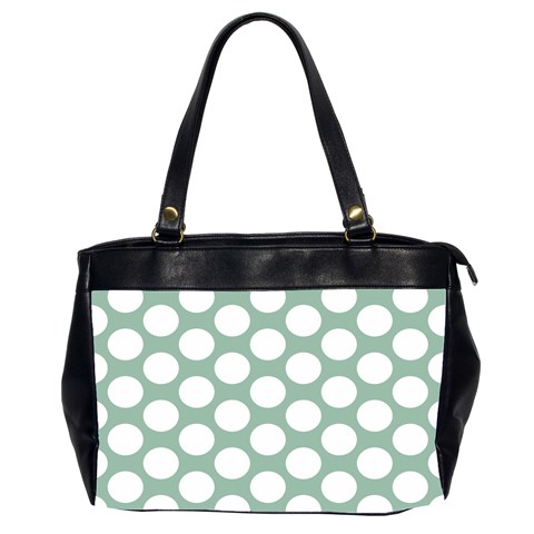 Jade Green Polkadot Oversize Office Handbag (Two Sides) from UrbanLoad.com Front