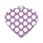 Lilac Polkadot Dog Tag Heart (One Sided) 