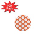 Orange Polkadot 1  Mini Button (100 pack)