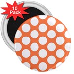 Orange Polkadot 3  Button Magnet (10 pack)