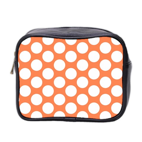 Orange Polkadot Mini Travel Toiletry Bag (Two Sides) from UrbanLoad.com Front