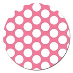 Pink Polkadot Magnet 5  (Round)