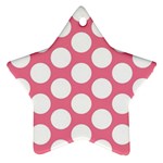 Pink Polkadot Star Ornament (Two Sides)