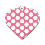 Pink Polkadot Dog Tag Heart (Two Sided)