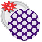 Purple Polkadot 3  Button (100 pack)