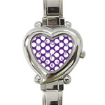 Purple Polkadot Heart Italian Charm Watch 