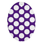 Purple Polkadot Oval Ornament (Two Sides)