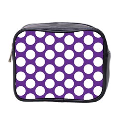 Purple Polkadot Mini Travel Toiletry Bag (Two Sides) from UrbanLoad.com Front