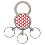 Red Polkadot 3-Ring Key Chain