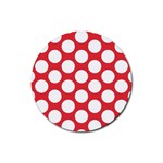Red Polkadot Drink Coasters 4 Pack (Round)