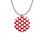 Red Polkadot Button Necklace