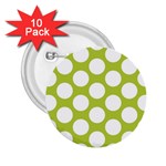 Spring Green Polkadot 2.25  Button (10 pack)