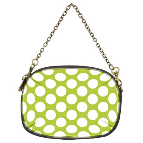 Spring Green Polkadot Chain Purse (Two Sided)  from UrbanLoad.com Front