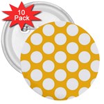 Sunny Yellow Polkadot 3  Button (10 pack)