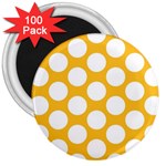 Sunny Yellow Polkadot 3  Button Magnet (100 pack)