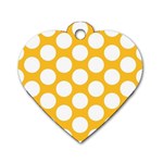 Sunny Yellow Polkadot Dog Tag Heart (One Sided) 