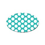 Turquoise Polkadot Pattern Sticker 100 Pack (Oval)