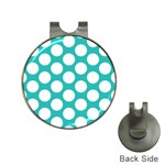 Turquoise Polkadot Pattern Hat Clip with Golf Ball Marker