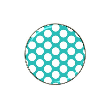 Turquoise Polkadot Pattern Golf Ball Marker (for Hat Clip) from UrbanLoad.com Front