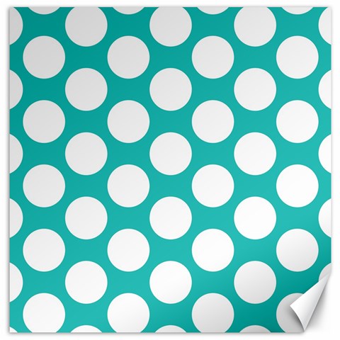 Turquoise Polkadot Pattern Canvas 20  x 20  (Unframed) from UrbanLoad.com 19 x19.27  Canvas - 1
