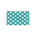 Turquoise Polkadot Pattern Cosmetic Bag (Small)