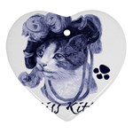 Miss Kitty blues Heart Ornament