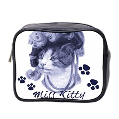 Miss Kitty blues Mini Travel Toiletry Bag (Two Sides) from UrbanLoad.com Front