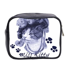 Miss Kitty blues Mini Travel Toiletry Bag (Two Sides) from UrbanLoad.com Back