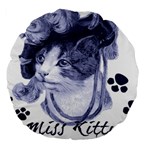 Miss Kitty blues 18  Premium Round Cushion 