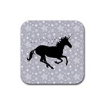 Unicorn on Starry Background Drink Coasters 4 Pack (Square)