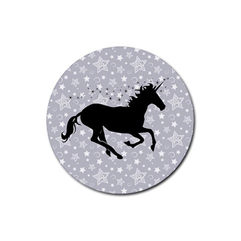 Unicorn on Starry Background Drink Coasters 4 Pack (Round) from UrbanLoad.com Front